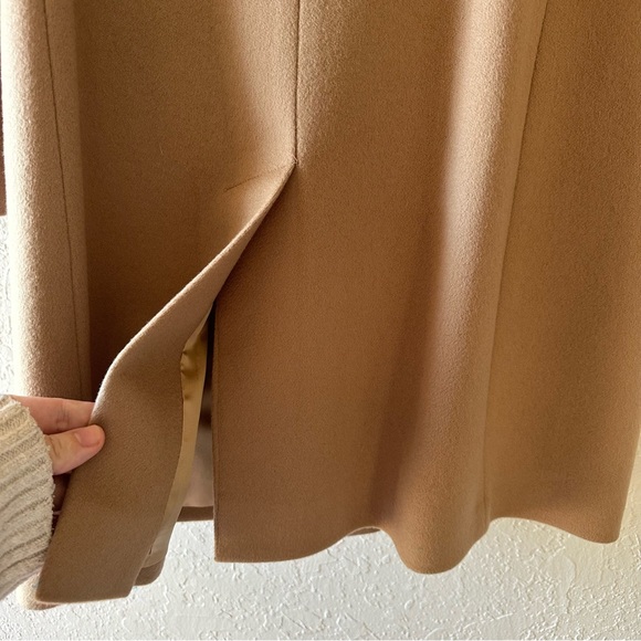Fleurette Camel 100% Wool Long Reefer Coat - Picture 9 of 11